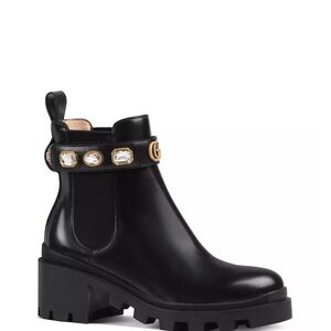 Gucci Block Heeled Chelsea Boots with Embellishments